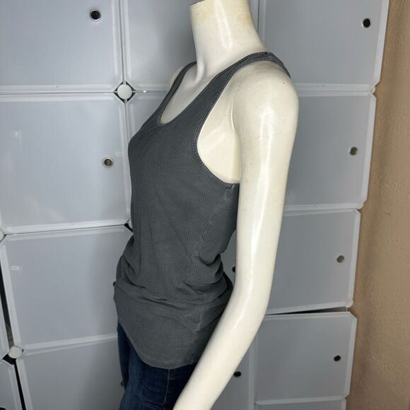 James Perse Ribbed Daily Tank in Carbon Pigment Size 4/XL - Picture 4 of 11